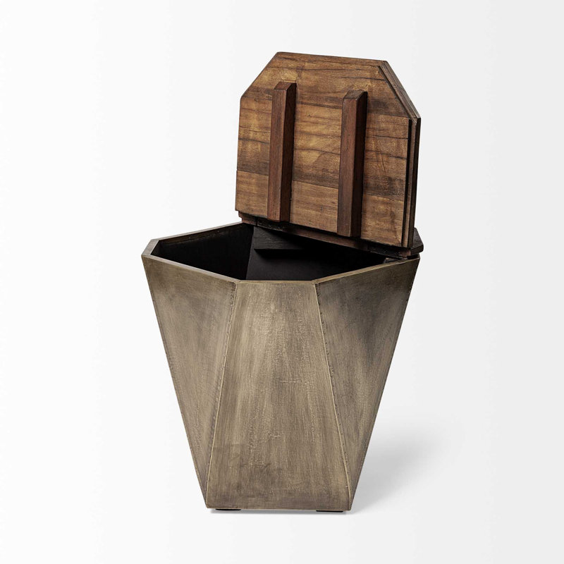 Table de bout en bois massif brun 21 po