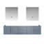 Geneva 80 in W x 22 in D Double Bath Vanity and 30 in LED Mirrors-1390836631