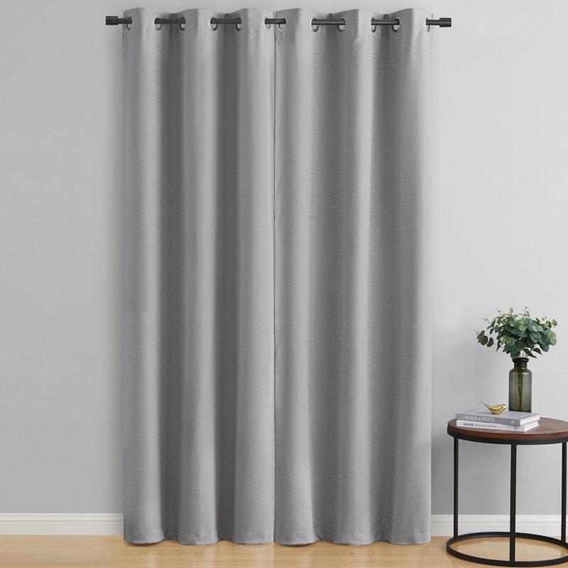 Reegis 2-Piece Solid Grommet Blackout Curtain Panel Set, 38" x 84"
