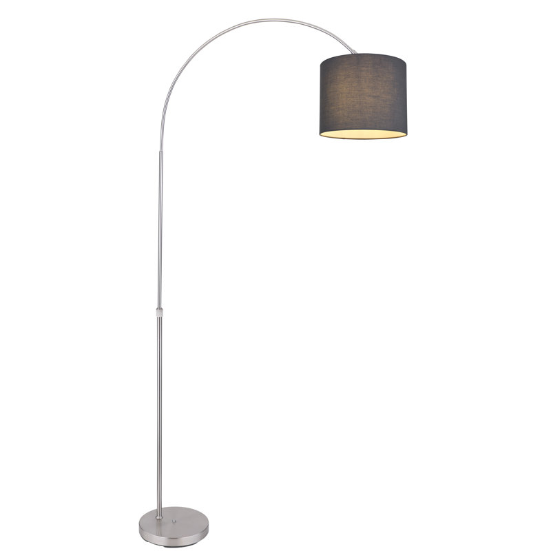 Elesa 195cm Nickel Matt Arched Floor Lamp