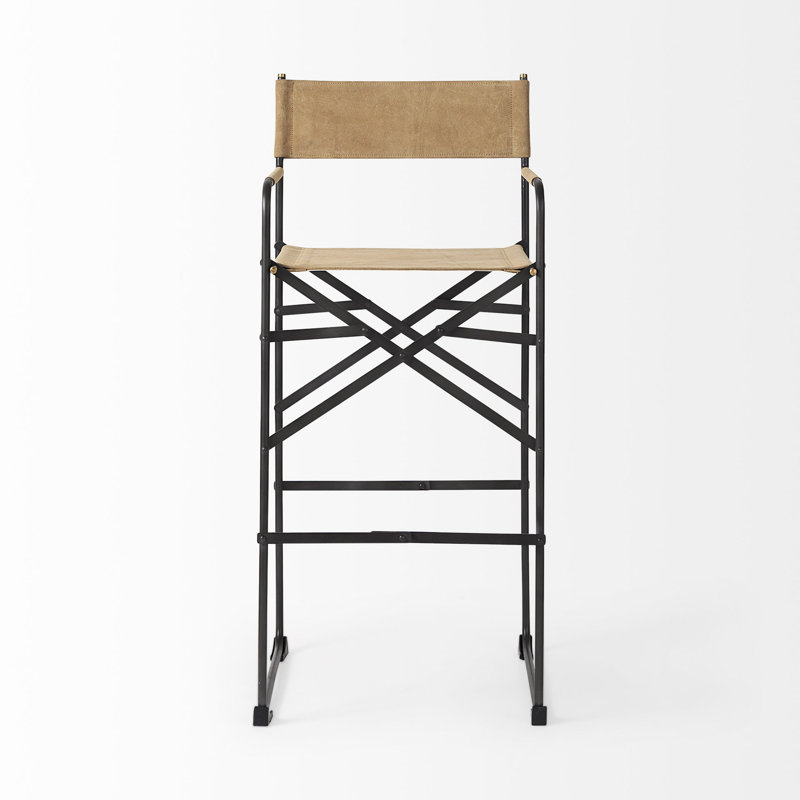 Tabouret de bar en cuir, Brun clair