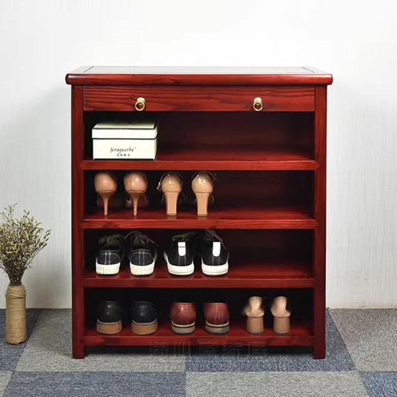 16 Pair Solid Wood Shoe Storage Cabinet