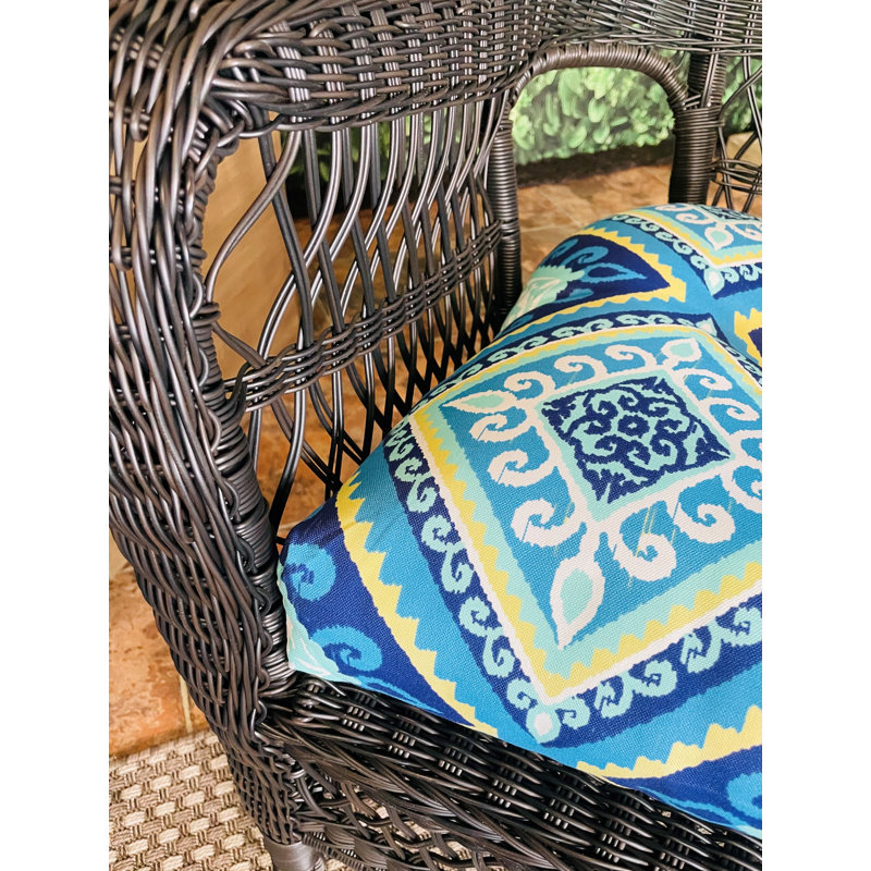 Coussin de chaise d'extérieur espagnol, Mélange de polyester bleu / vert