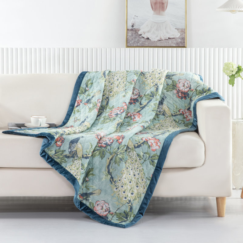 Jeté réversible Greenland Home Fashions Pavona, l 50 po x L 60 po, en microfibre et en coton, parfait pour le canapé et la décoration intérieure