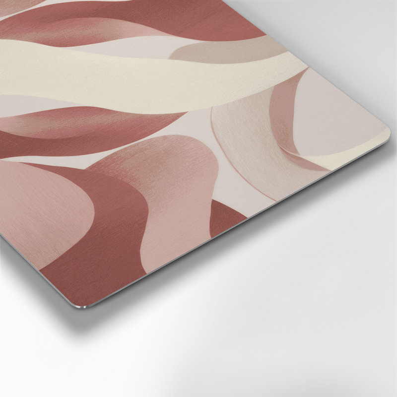Abstrait formes 35, art mural en métal beige, H 12 po x l 18 po