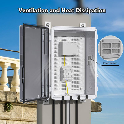 Boîte de jonction électrique en ABS, conception ventilée, œillets pour câbles