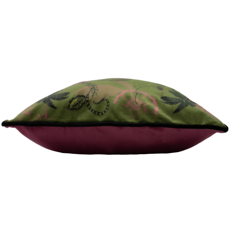 Plains Floral Square Cushion Cover, Khaki