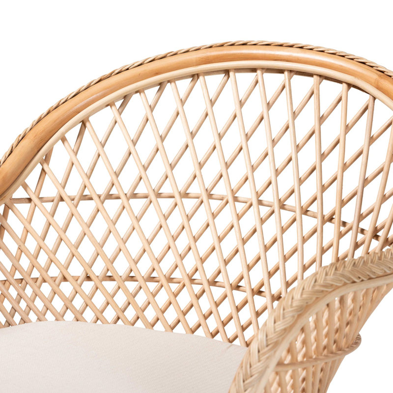 Fauteuil bohémien en rotin naturel tressé