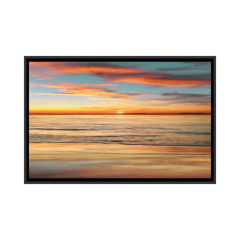 Surf and Sand par John Seba - reproduction d'art sur toile tendue, Toile avec cadre noir, H 32 po x l 48 po x P 1,5 po
