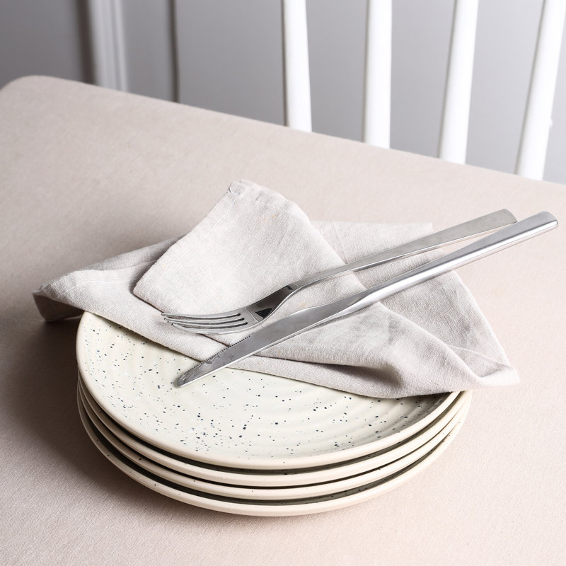 Stone Lain Dua 4-Piece Dinner Plate Set Stoneware, White
