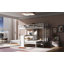 Ensemble de lit simple superposé simple au-dessus de simple avec bureau attaché, tablettes de rangement et lampe de lecture, conception tout-en-un à 3 lits, blanc-508079108