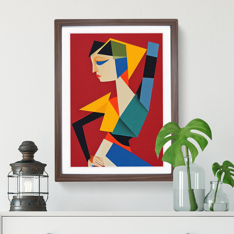 Abstract Ballerina No.4 - Wall Art, 34cm H x 25cm W x 2cm D, Walnut Framed