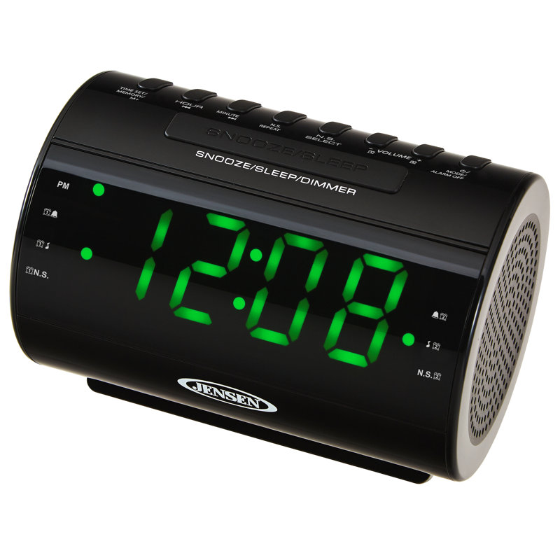 Modern & Contemporary Electric Tabletop Clock in Black with Alarm
