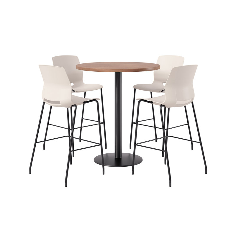 Ensemble repas pour 4 personnes à hauteur de bar, Cerise, Crème / Noir, H 41 po x L 42 po x l 42 po