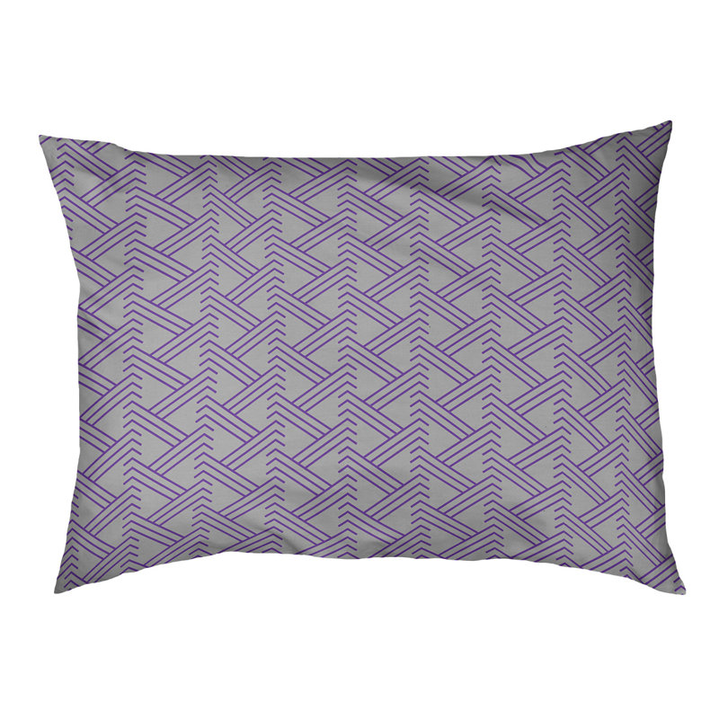 Coussin pour chien en extérieur à motif zig zag Chen, Grand (l 50 po x P 7 po x H 40 po), Gris / Mauve