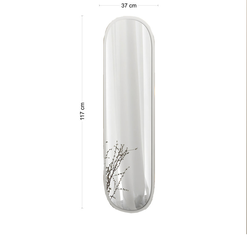 Magnum mirror, 120cm x 40cm, in white, White