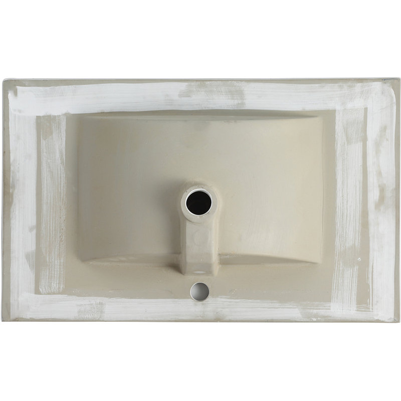 Salle de bain de meuble-lavabo en céramique, 30 po, blanc brillant, P 29,9 po x l 18,3 po H 6,7 po, céramique, réduction du bruit 30 po pour blanc brillant, à dégâts d'eau, trou de robinet pré-percé