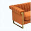 Ensemble de canapé en velours or et pieds décoratifs oranges pour le salon