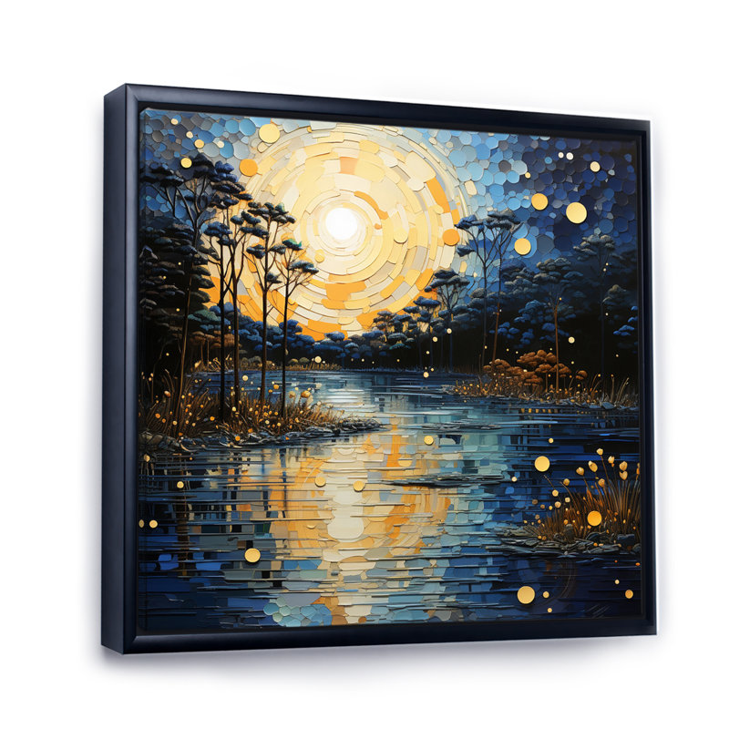 «Blue River Reflections of Serenity III», reproduction sur toile, H 16 po x l 16 po x P 1 po, Cadre flottant noir
