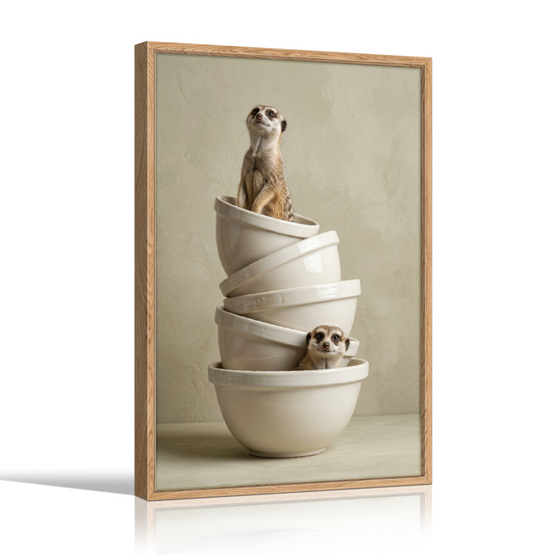 Suricate, impression d'art sur toile, ensemble de 1, Natural, H 24 po x l 18 po