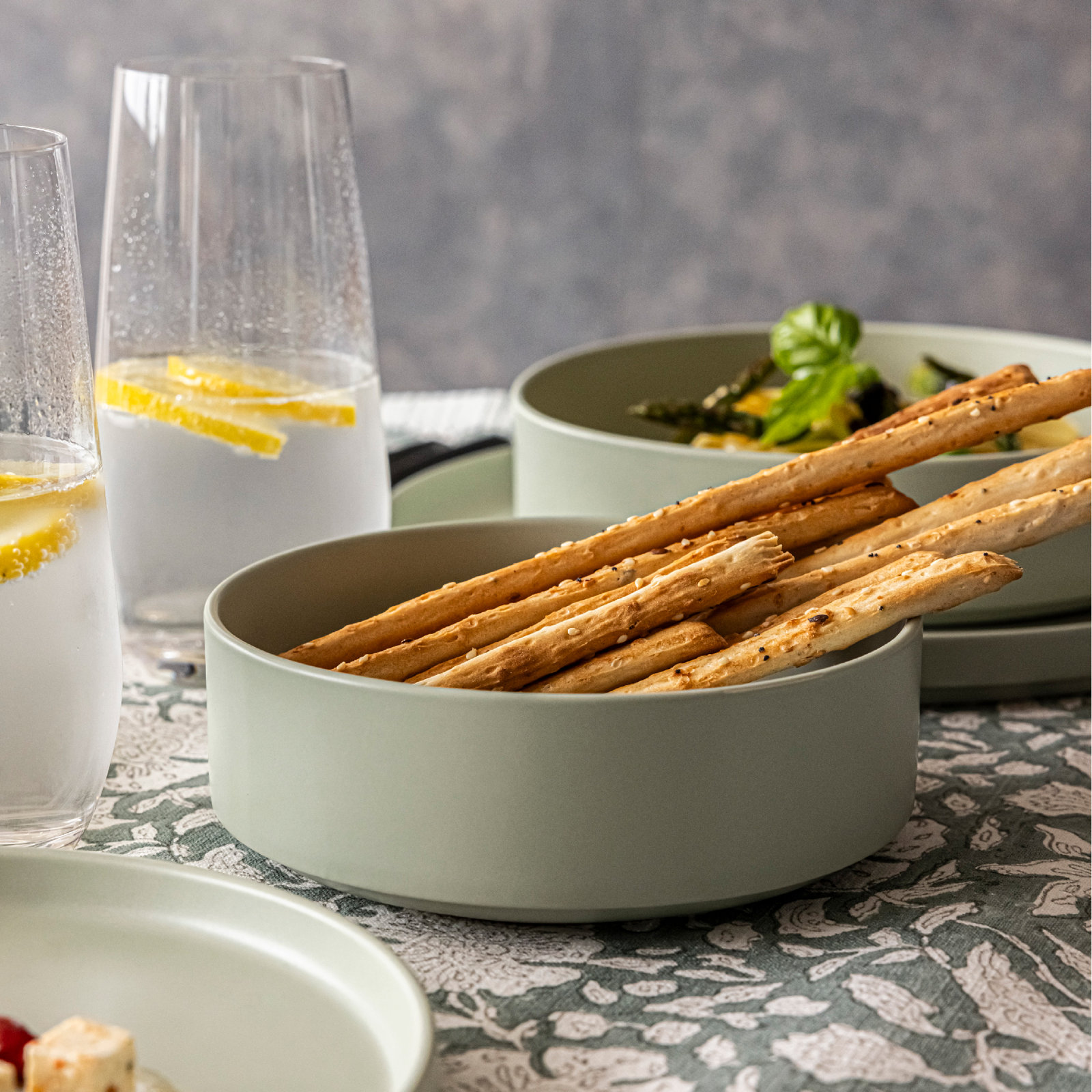 Stackable Stoneware Cereal Bowl, Green