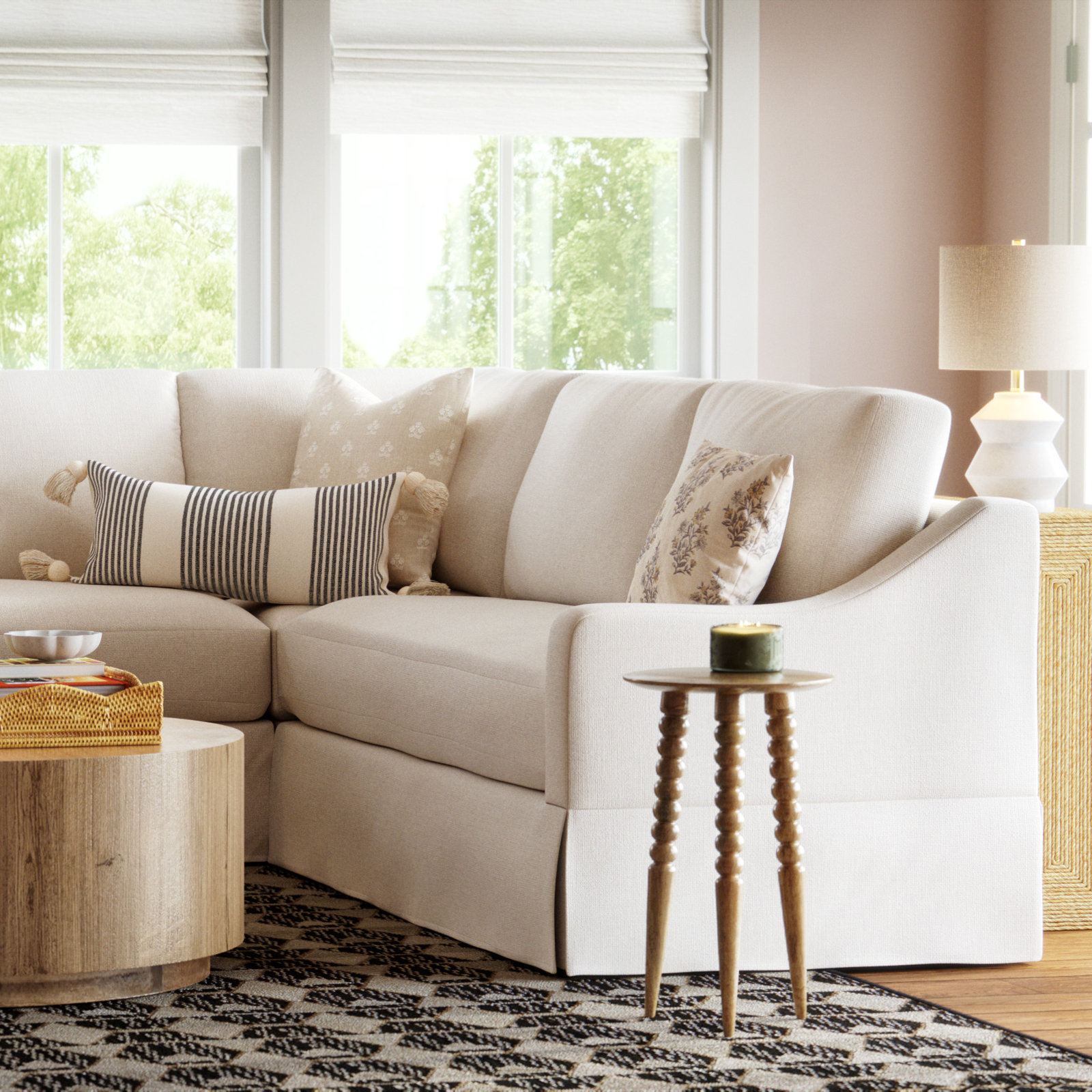Cranbrook Sectional, Nomad Snow Crypton® Chenille