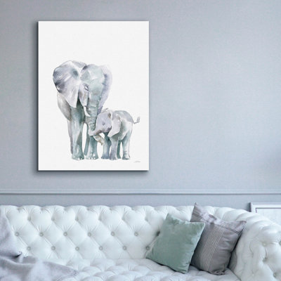 Epic Graffiti 'Mama Elephant On White'  by Katrina Pete Canvas Wall Art, 40" x 54"