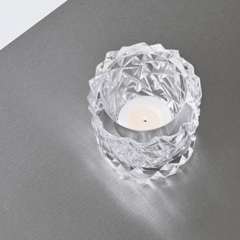 Carat Tealight Candle Holder, 3.66" H x 3.27" W x 3.27" D