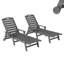 Méridiennes de patio réglables réglables, ensemble de 2 chaises longues au bord de la piscine, gris