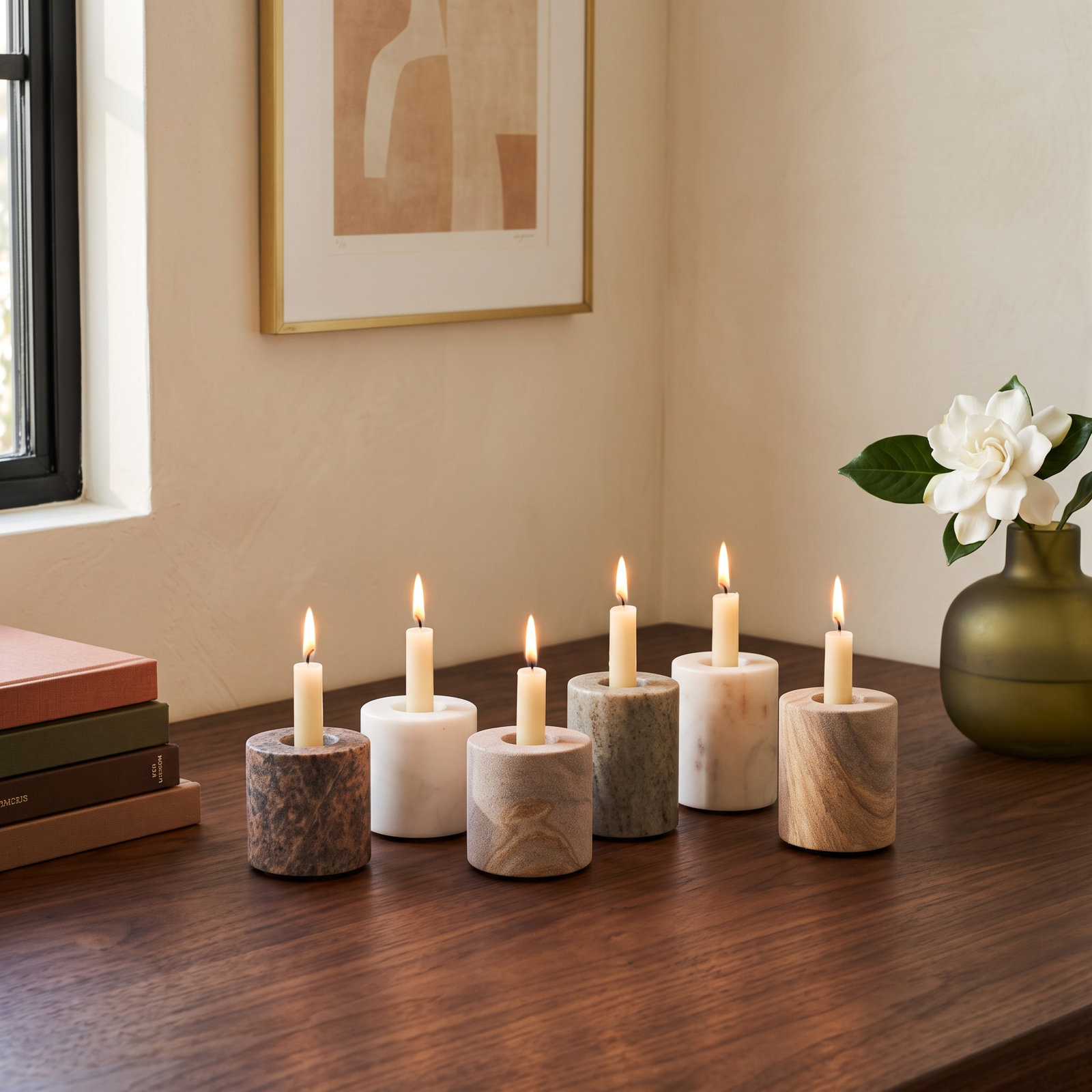 Macpherson Genuine Marble Candle Holder