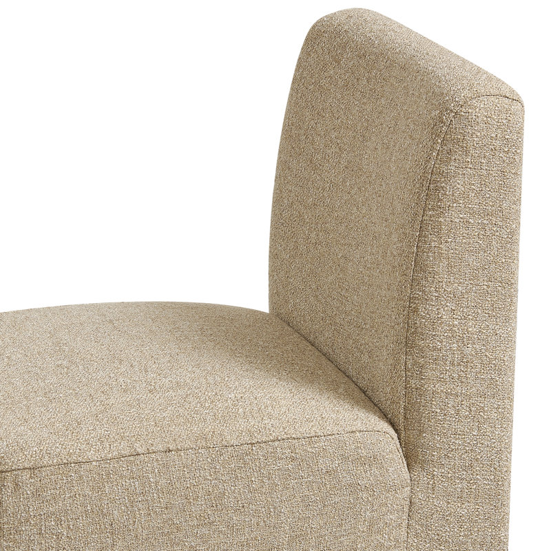 Upholstered Dining Chairs With Casters, Modern Single Sofa Chair With Slient Wheels For Living Room, Arrived Assembed(6Pc, Oatmeal)