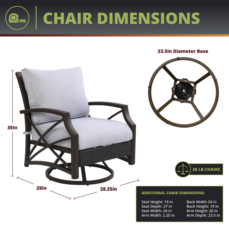 Fauteuil pivotant avec coussins Marayna