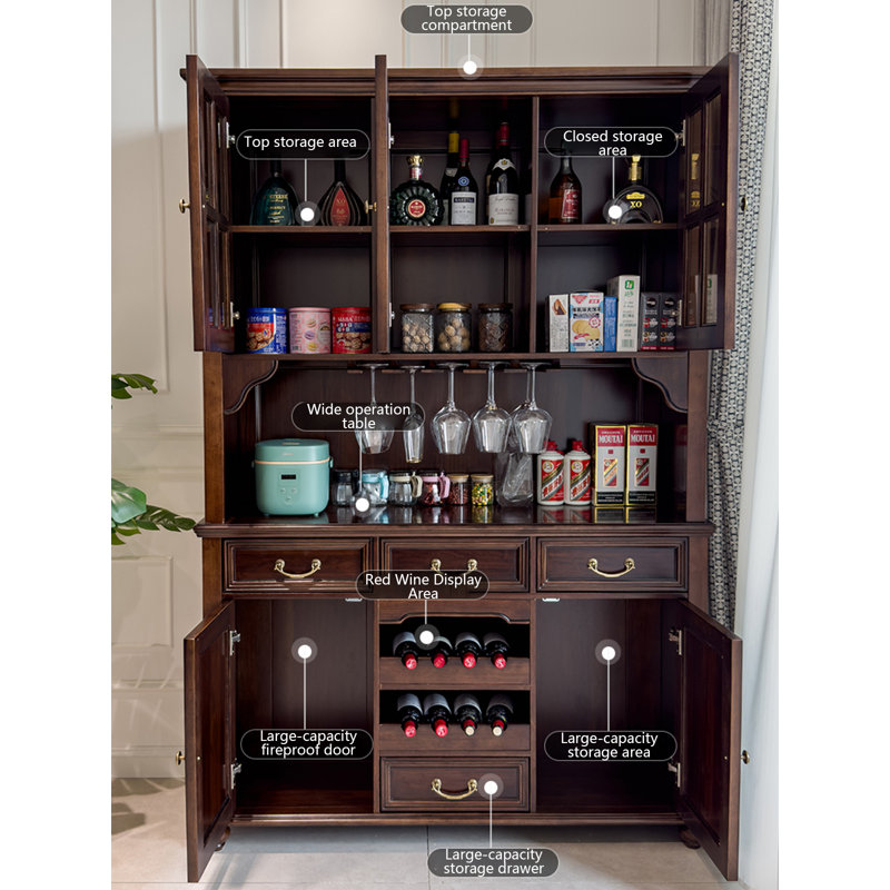 54-inch Solid Walnut Standard Pantry Cabinet