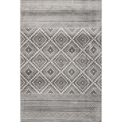 Tapis gris tissé à la machine Bonifacio