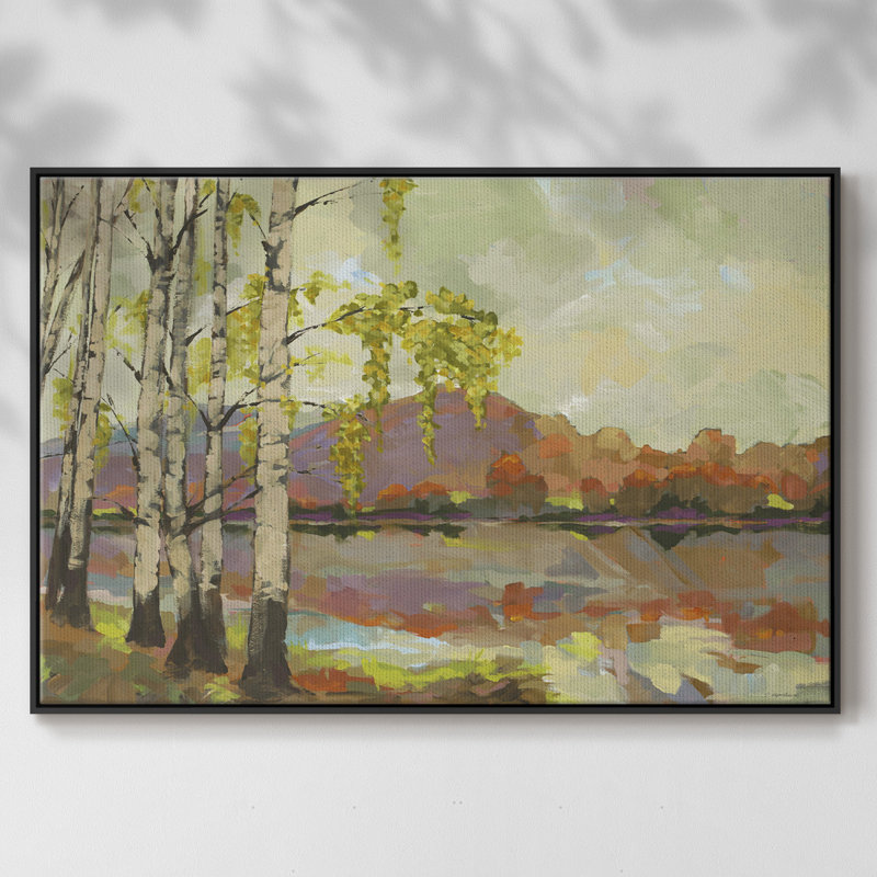 Bouleau - impression sur toile tendue, Cadre noir, H 25 po x l 17 po x P 2 po