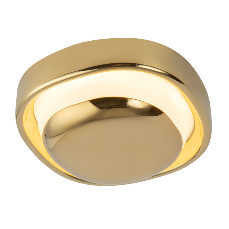 Pebble 8-in Silver dimmable LED Wall Sconce, Brass
