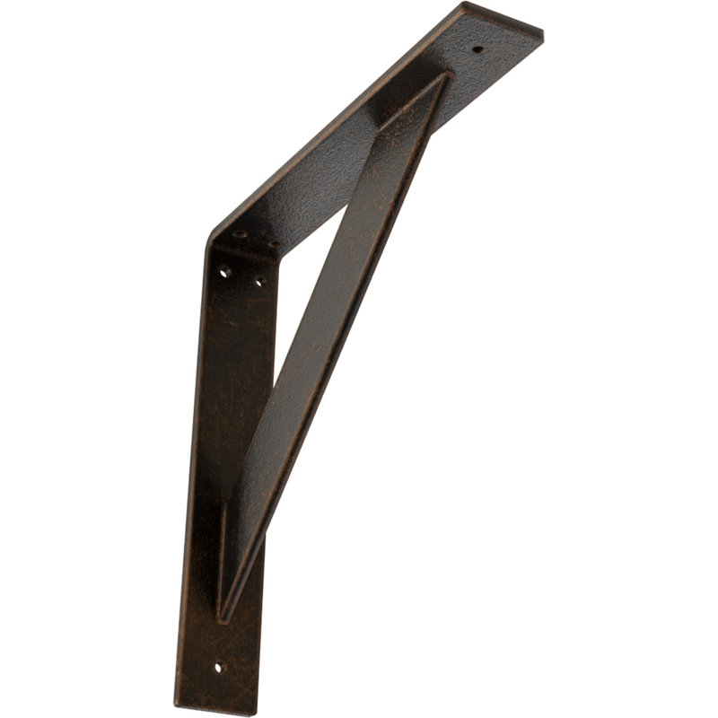 Support traditionnel en acier, H 12 po x l 2 po x P 12 po, Bronze vieilli
