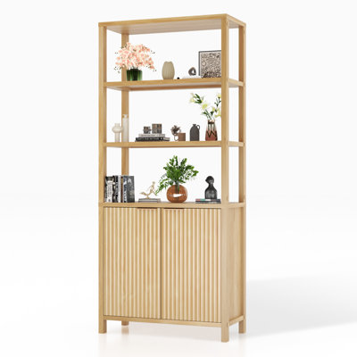 Oak 2-Door 6-Shelf Display Cabinet