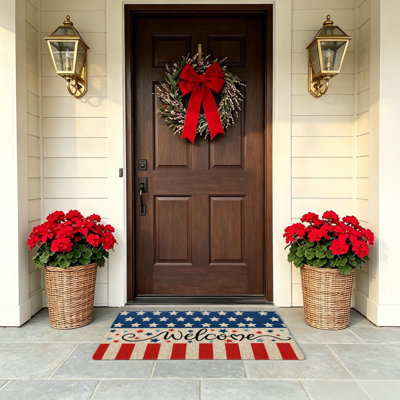 Tapis de sol en toile de jute 24 po x 36 po Welcome Star