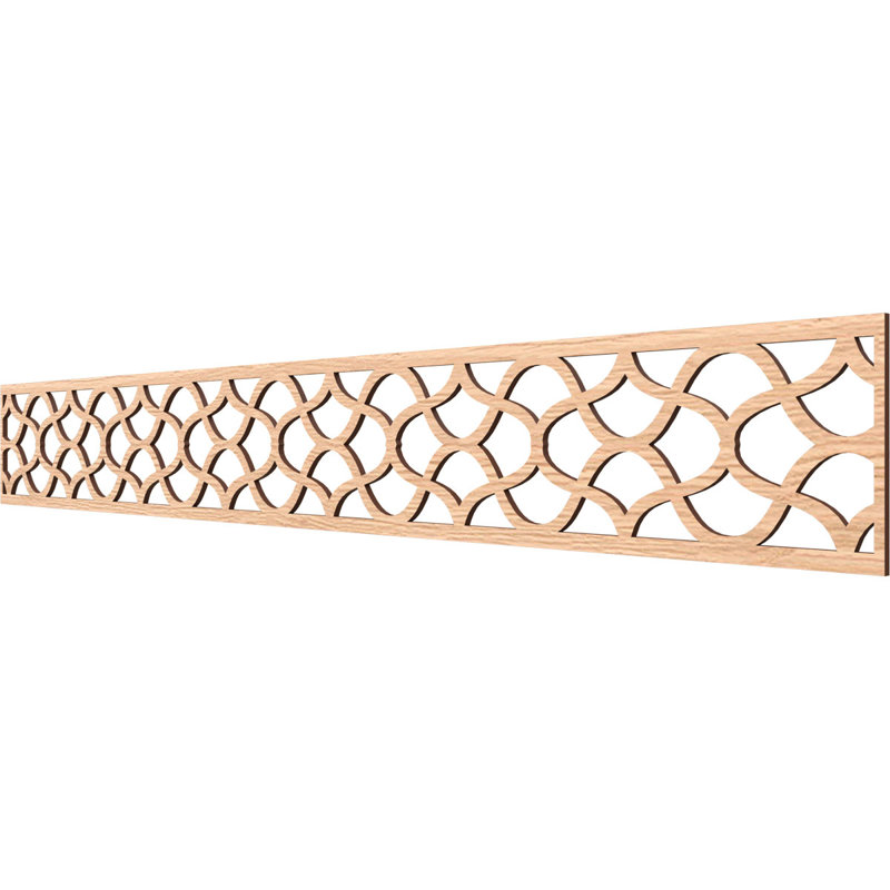 46 1/4"W x 6"H x 3/8"T Resort Fretwork Moulding, Red Oak, Red Oak, 6" H x 46.5" W x 0.375" D