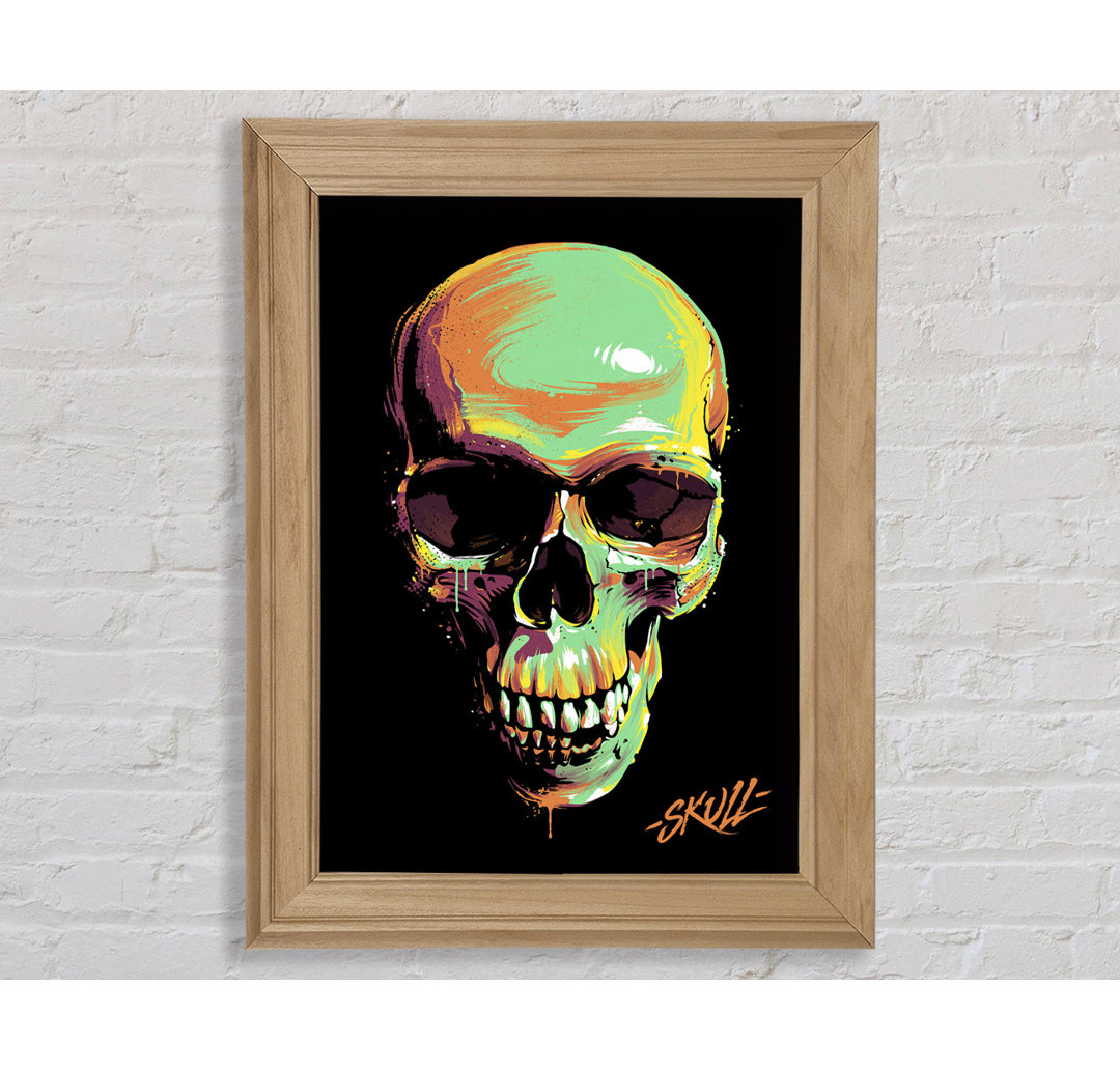 Pop Art Totenkopf Gerahmter Druck Wandkunst