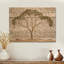 Paysage minimaliste d'arbre d'acacia I - Décoration murale moderne sur bois de pin naturel-741947819