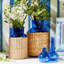 Ensemble de 2 vases en verre bleu