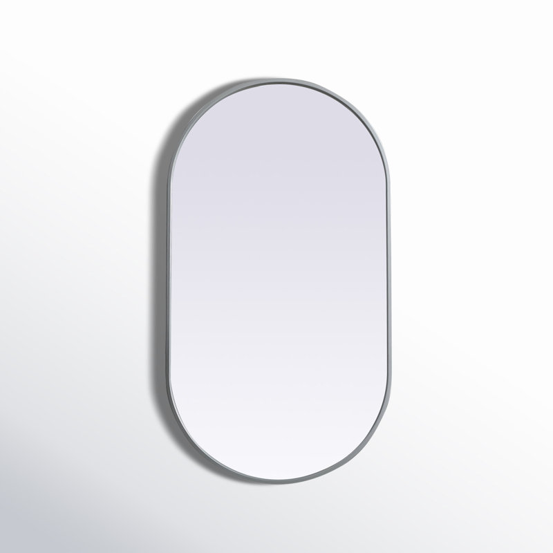 Sabine Metal Wall Mirror, Silver, 36" x 20"