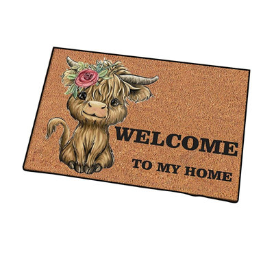 Polyester floor mats Upland Cow Shaped Rug Cute Bedside Rug For The Bedroom Room Decor Rug Bathroom Non-slide Absorbent Foot Mat Suitable For Everyday Home Decoration