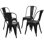 Ensemble de 4 chaises empilables en métal pour l'intérieur et l'extérieur, pour une utilisation à l'intérieur et à l'extérieur, d'une hauteur de 18 po, d'une hauteur de 18 po et d'une hauteur de 18 po.