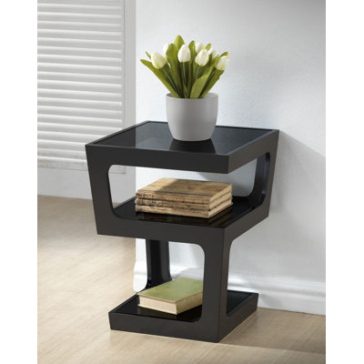 Herry Glass Top End Table