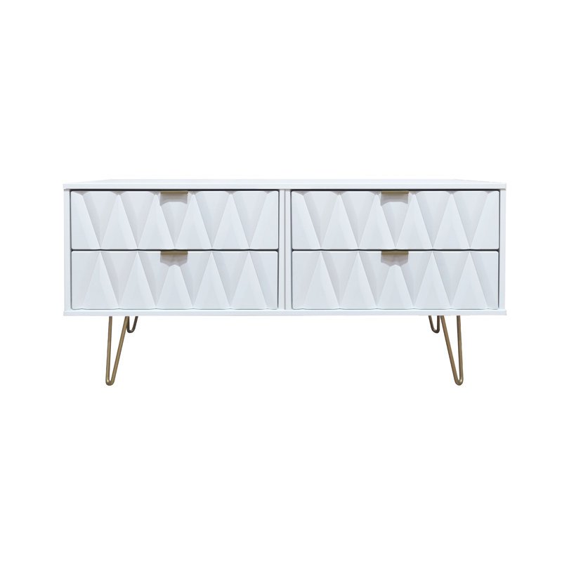 Fully Assembled Forst 4 Drawer Chest, White/White