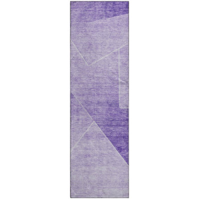Premium Machine Washable Prisco Purple Rug
