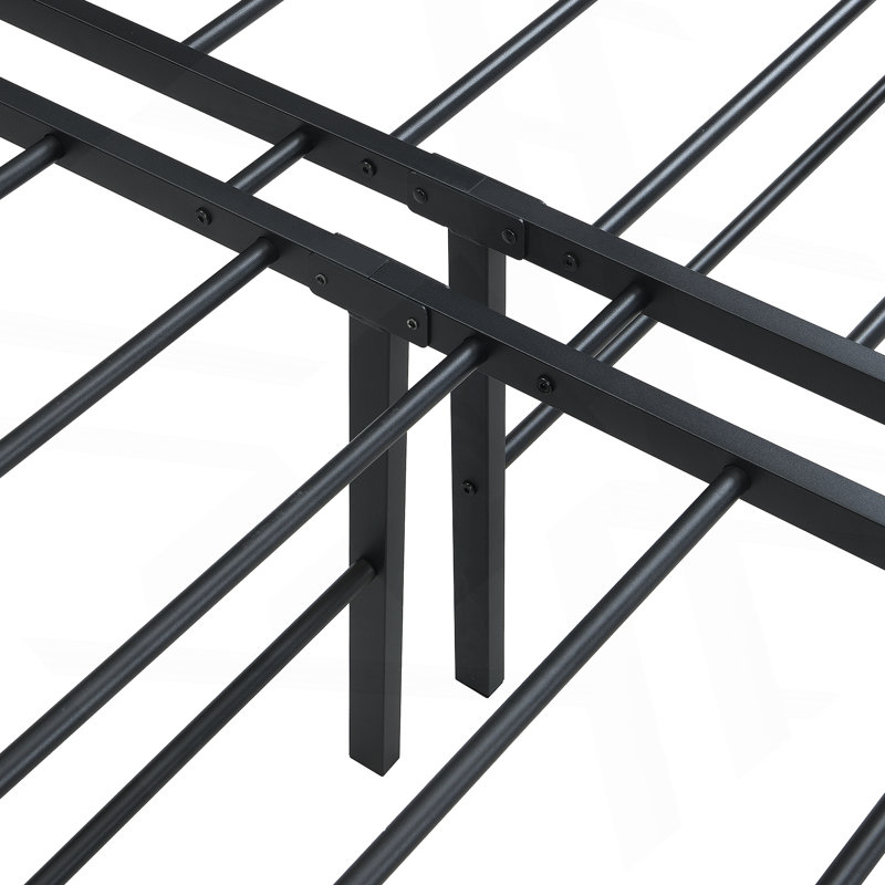 Heavy Duty Metal Bed Frame with Quick Assembly, Noise-Free Design and Ample Under-Bed Storage for a Comfortable Sleep, Queen